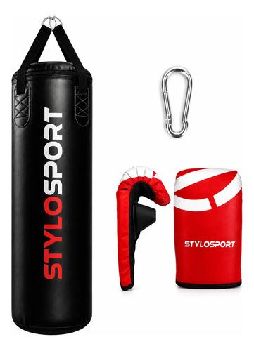 🚚 Saco De Boxe 90 Cm Profissional + Luva Bate Saco Vermelha