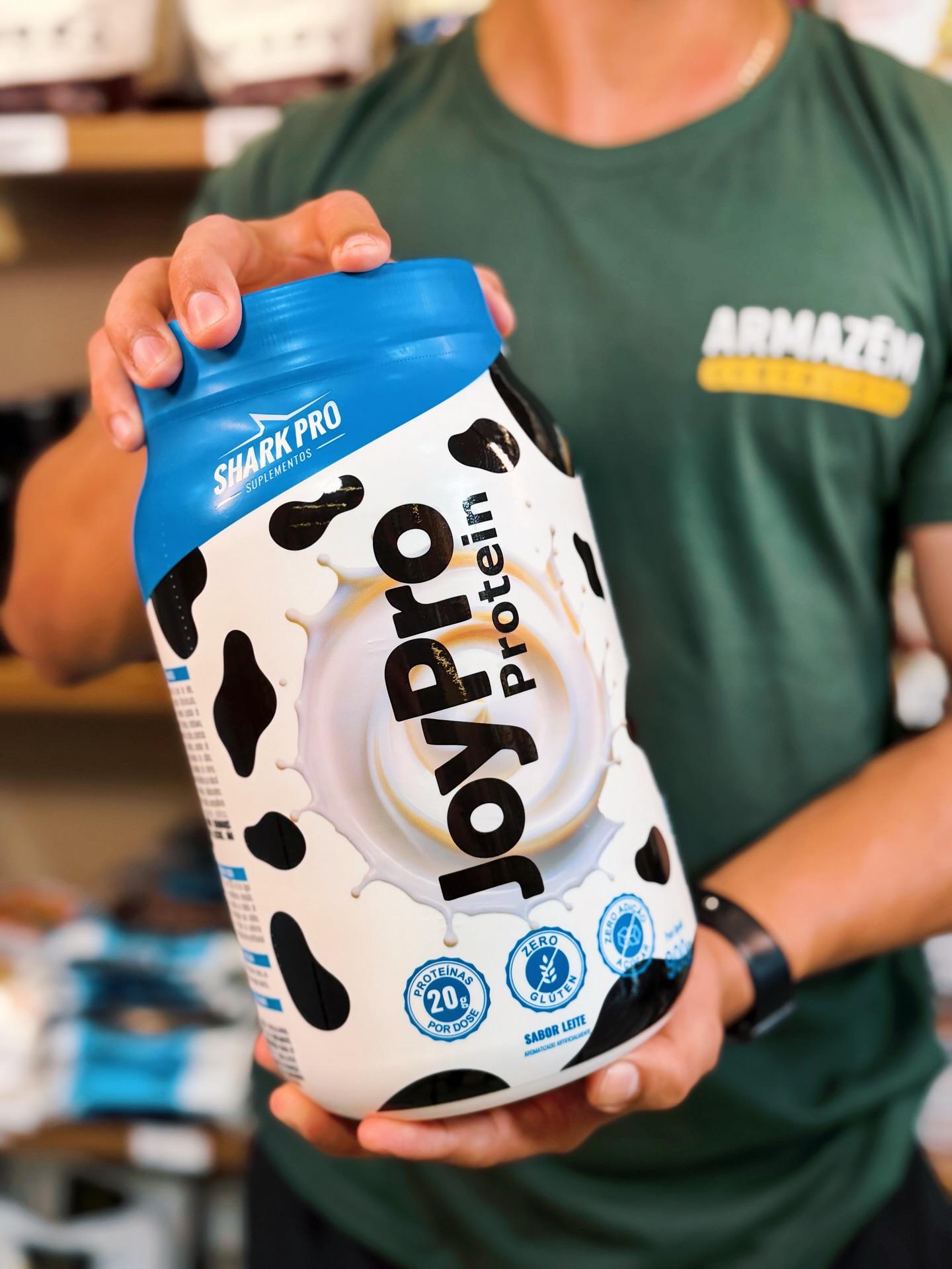 🚚 Whey Joypro Shark Pro 900g Proteína Com Colágeno E Vitaminas Leite