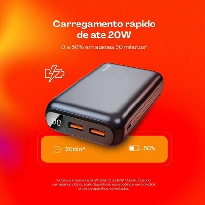 ➡️ Geonav Power Bank, Carregador Portátil Universal 20.000mAh
