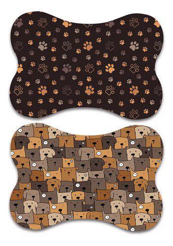 🐾 Kit 2 Tapete Pet Comedouro Cão E Gato Antiderrapante 46x31