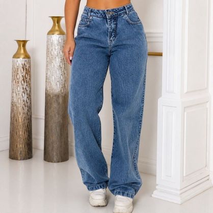➡️ Calça Jeans Wide Leg Cintura Alta Sem Lycra Stillge