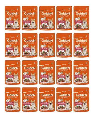🐾 Golden Cães Sache Gourmet Ad Peq Porte Carne 85g Caixa Com 20un
