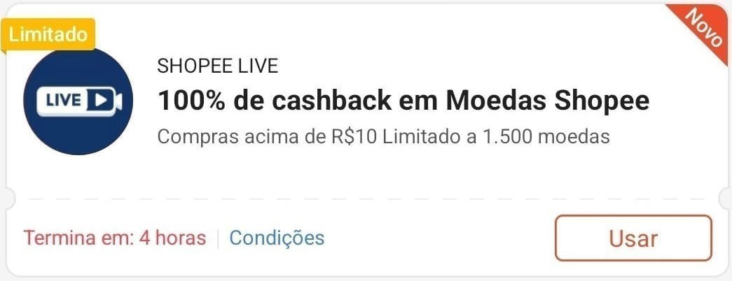 🚨 CUPOM 100% DE CASHBACK