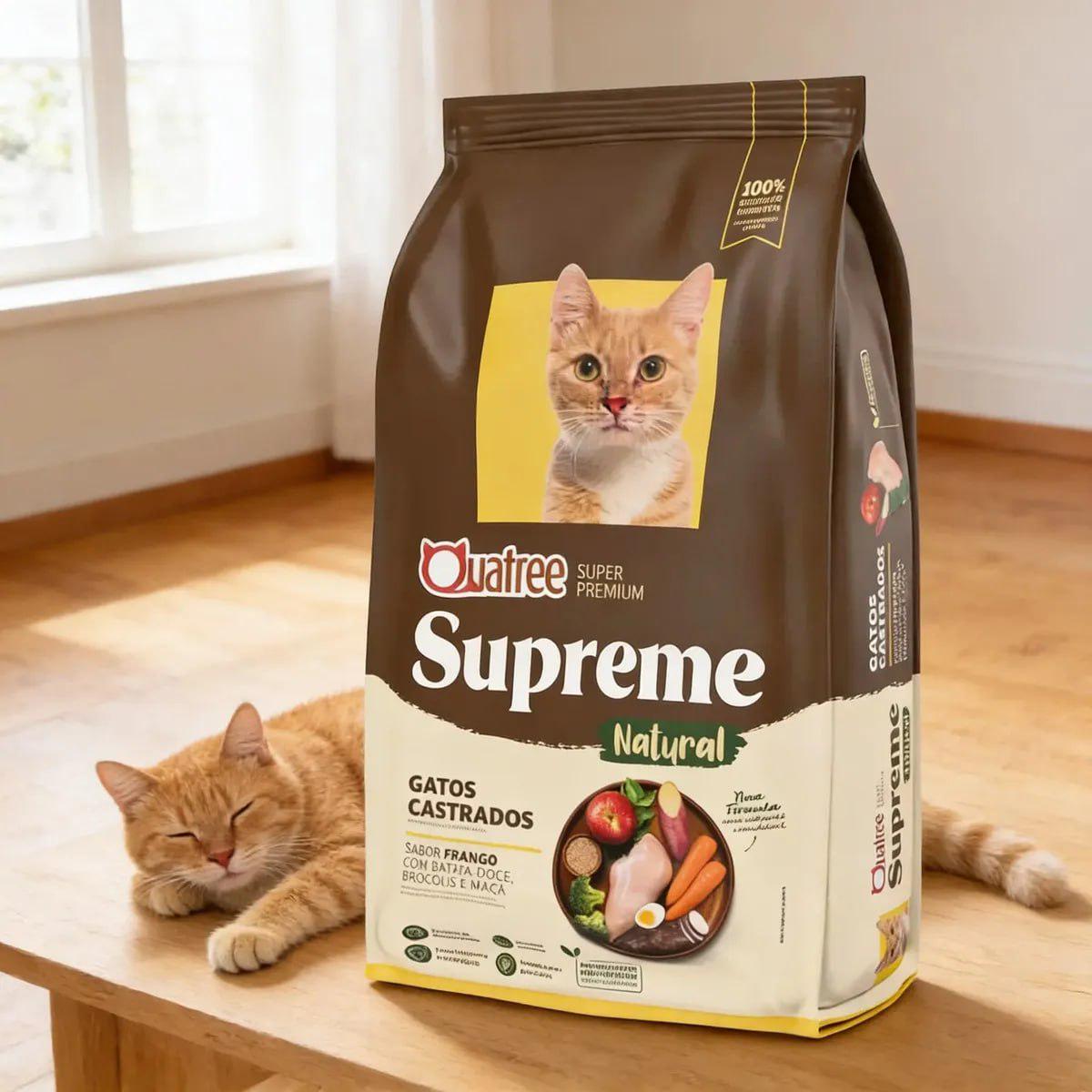 🐾 Ração Quatree Supreme Gatos Castrados Frango 10.1kg