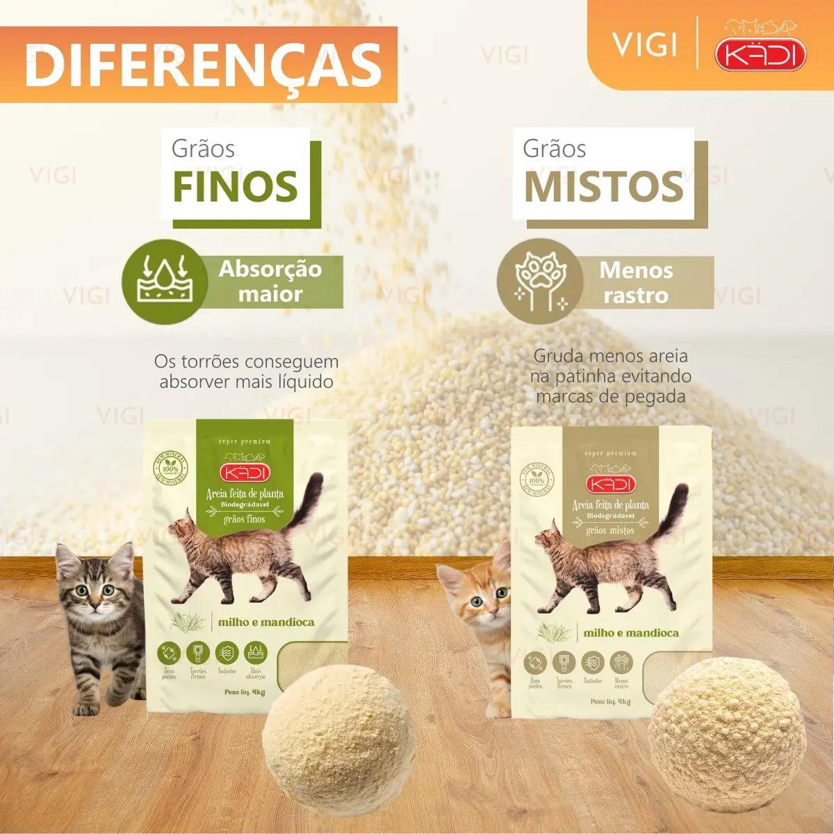 🐾 Areia Sanitária Kadi 4kg Grãos Finos Biodegradável Gatos