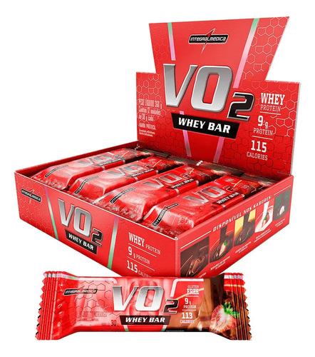 🚚 Barra De Proteína Vo2 Slim Whey Bar - 12un - Integralmédica Sabor Morango
