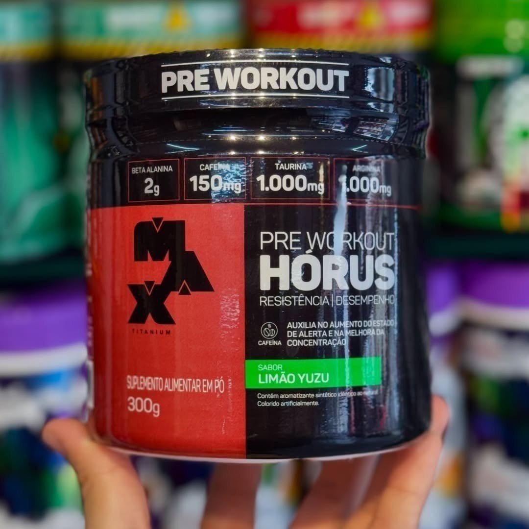 ➡️ Pre Treino Hórus 300g Limão Yuzu - Max Titanium