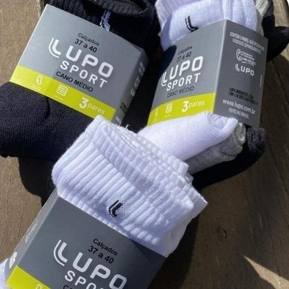 ➡️ Kit com 10 Pares de Meias Lupo Cano Médio