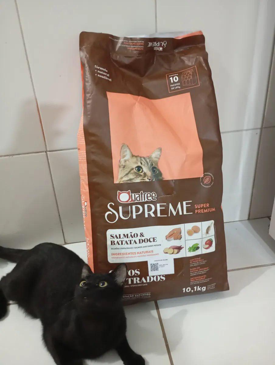 🐾 Ração Quatree Supreme Gatos Adultos Castrados Salmão e Batata Doce Super Premium