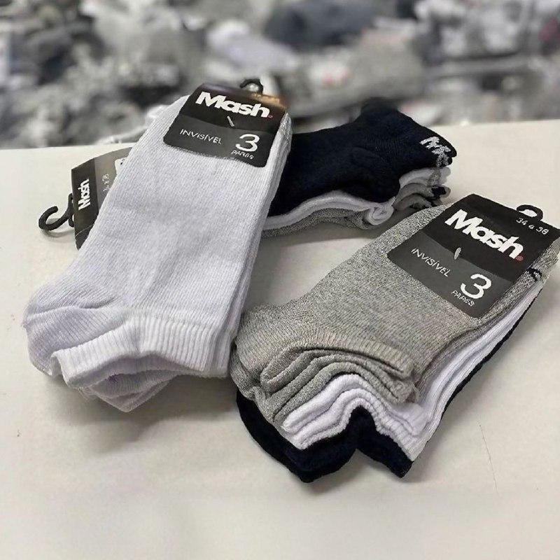 ➡️ Kit 10 Pares Meia Soquete Algodão - Mash