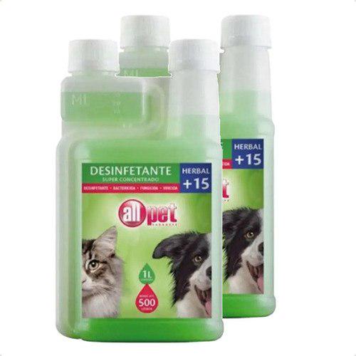 🐾 Kit 2 Desinfetante Pet 1l Concentrado Herbal +15 Allpet