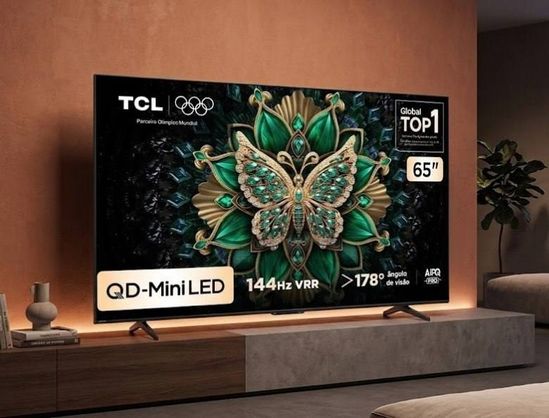 ➡️ Smart TV TCL 65 Polegadas QLED Mini LED 4K C6K WiFi Bluetooth Google TV 4 HDMI 144Hz HDR10+ 65C6K