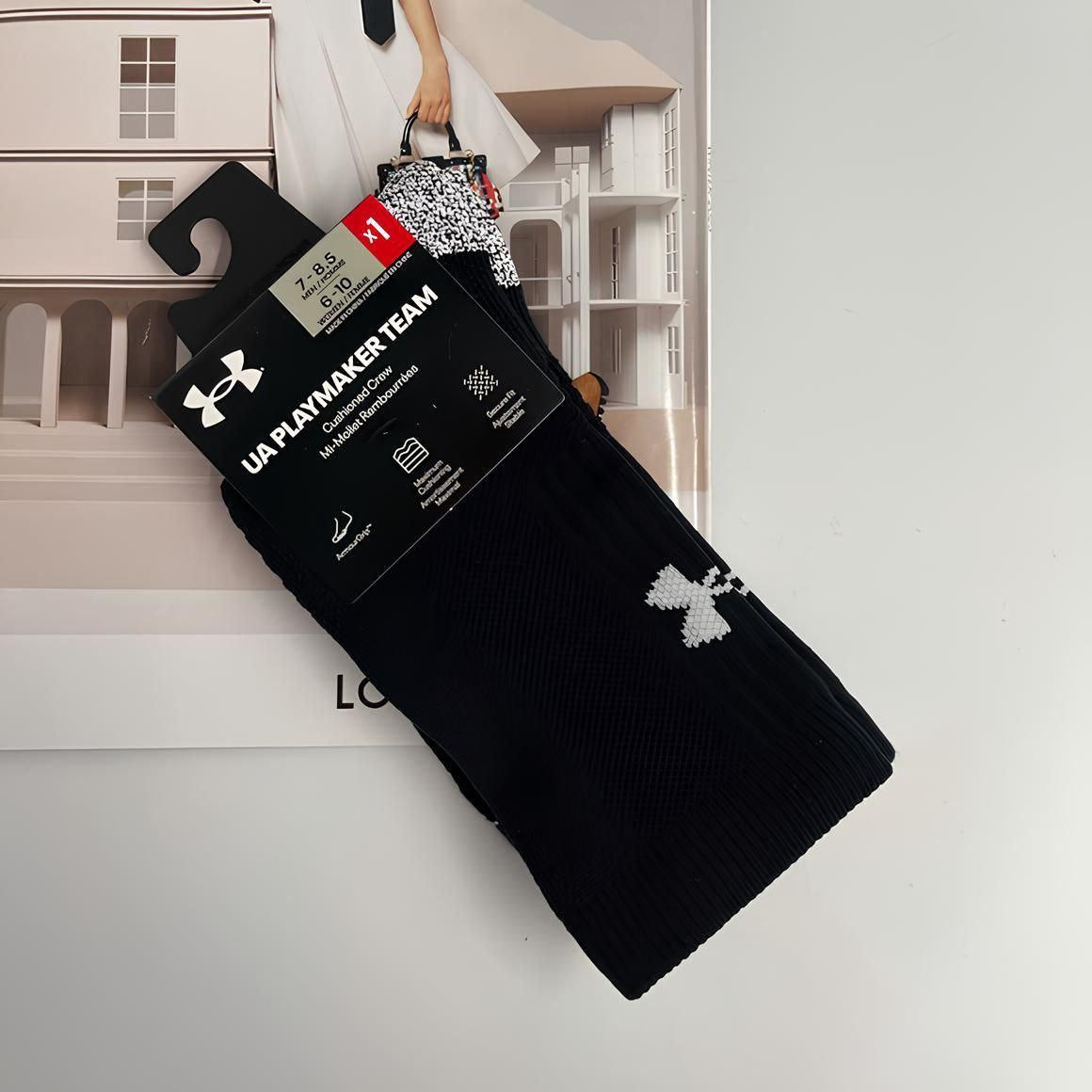 🚚 Kit 3 Meias Under Armour Core Cotton Cano Alto