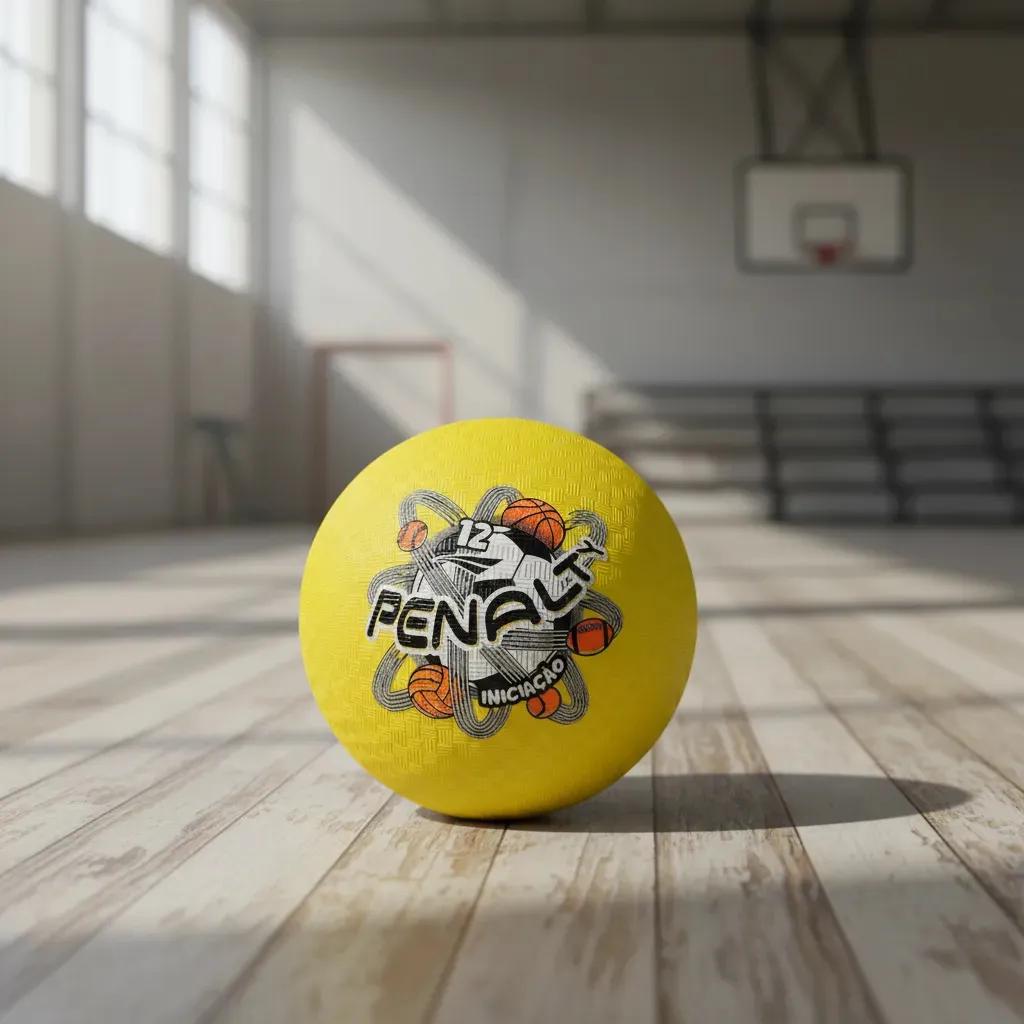 🚚 Bola Futebol Queimada Iniciação De Borracha Tamanho 12 Penalty Cor Amarela