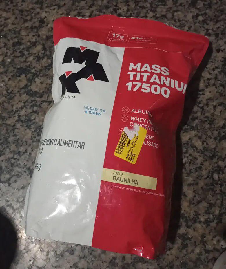 🚚 Hipercalórico Mass Titanium 17500 3kg Max Titanium