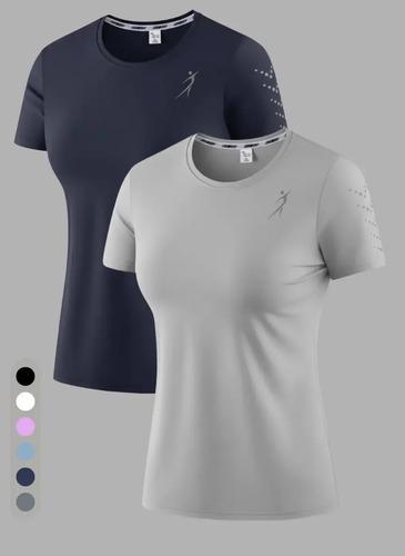 🚚 Kit 2 Camisetas Dry Fit Feminina Fitness Academia Treino