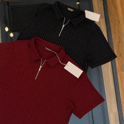 ➡️ Kit 2 Camiseta Polo Manga Curta C/ Ziper
