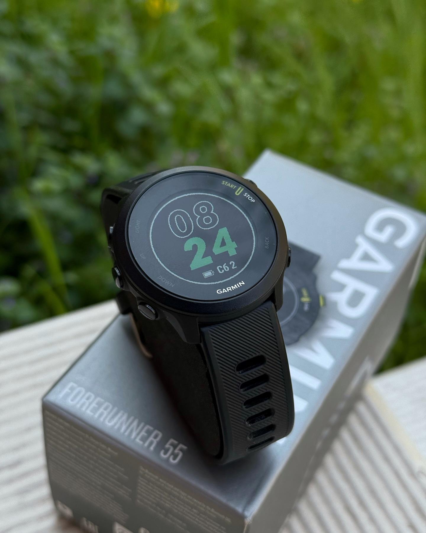 🚚 Relógio Garmin Forerunner 55 Monitor Cardíaco Gps 42mm Preto Corrida Caminhada Ciclismo Natação Monitoramento S
