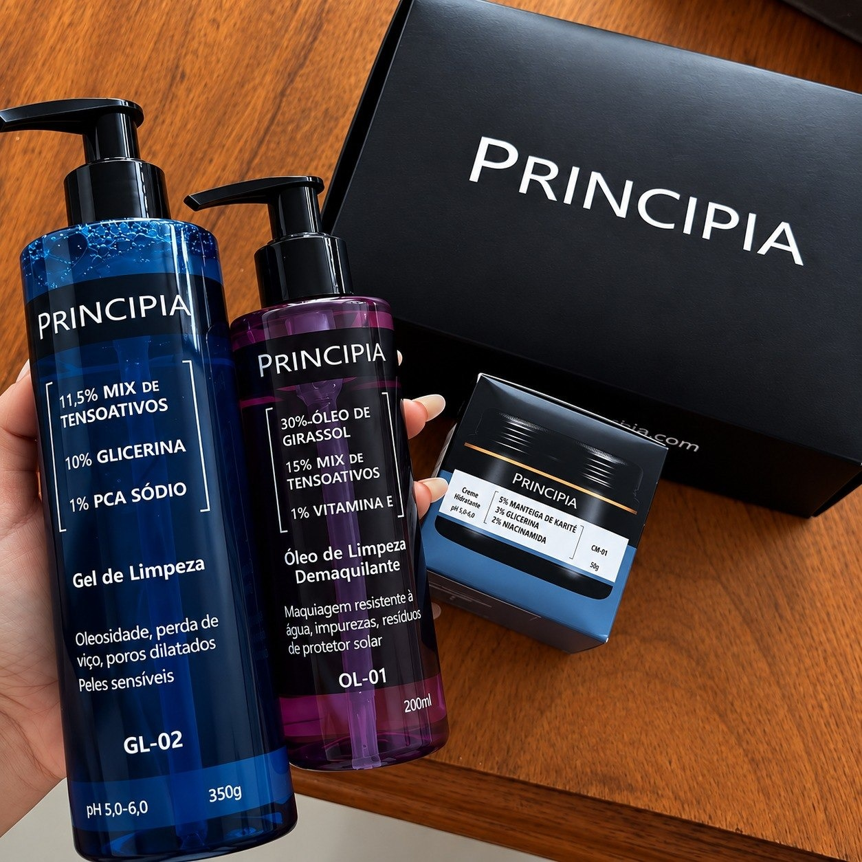 ➡️ Principia Kit Limpeza E Hidratação (Ch-01 + Ol-01 + Gl-02)