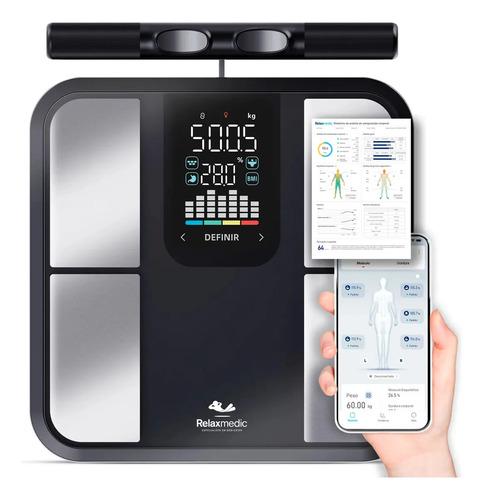 🚚 Balança De Bioimpedância 8 Sensores Relaxmedic Digital Preto