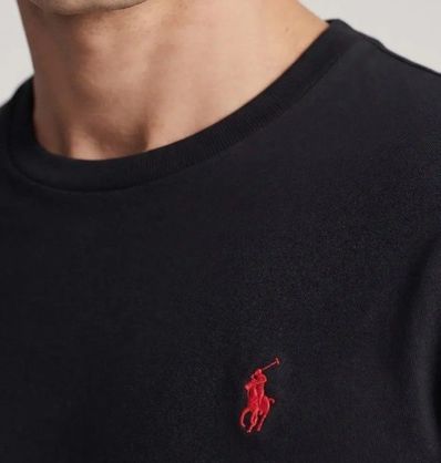 ➡️ Camiseta Ralph Lauren Preta Básica Masculina Lisa Algodão