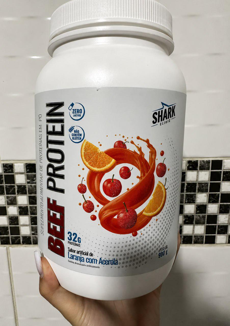 🚚 Beef Protein Zero Lactose da Shark Pro Sabor Laranja com Acerola 900g
