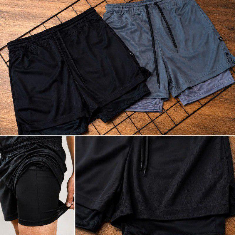➡️ Kit 4 Shorts 2 Em 1 Dryfit Masculino