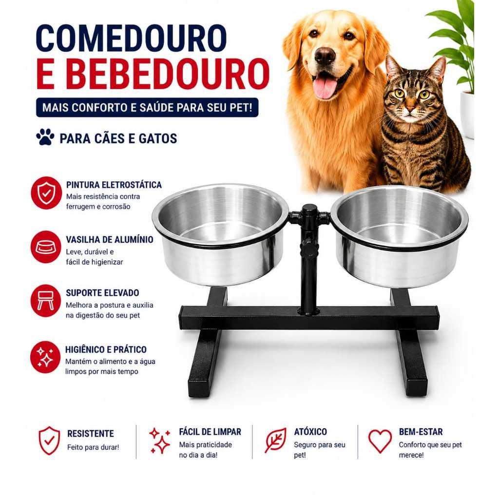 🐾 Bebedouro ou Comedouro Pet Anti Formiga Ajustável com Regulagem para Cachorros e Gatos Pequenos e Grandes