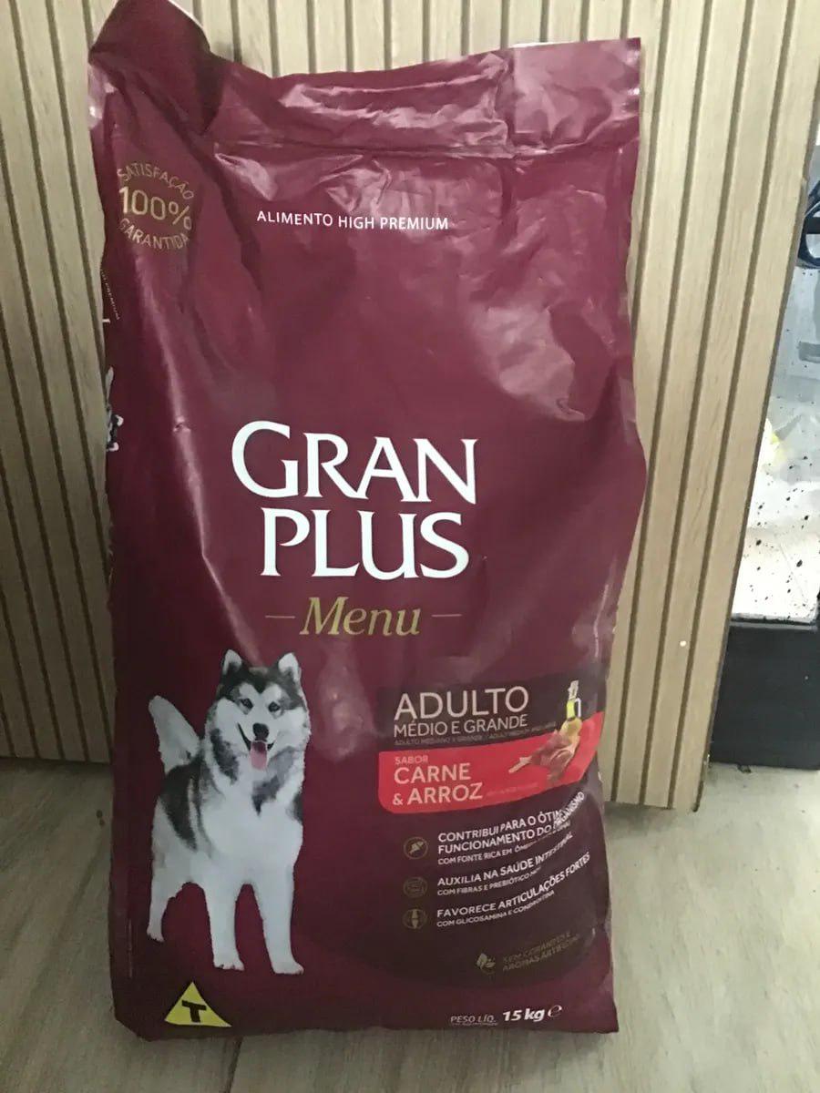 🐾 Ração Gran Plus Menu Cão Adulto Médio E Grande Carne Arroz 15kg
