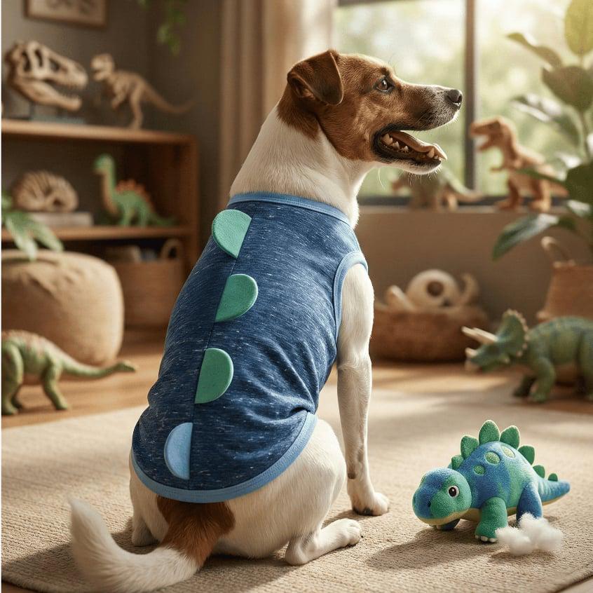 🐾 Regata Pet para Cachorro e Gato Estampa Dinossauro Roupa Leve e Confortável