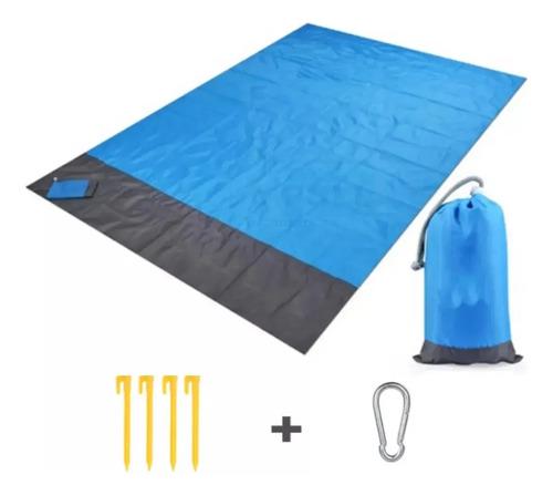 🚚 Tapete Impermeável Grande 2,10x2m Praia Piquenique Camping Azul