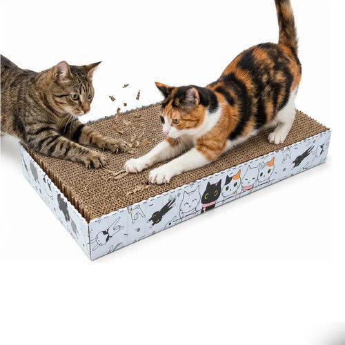🐾 Arranhador de Papelão para Gatos 42x24x5cm Horizontal Plano Brinquedo Antiestresse para Afiar Unhas Proteger Sofá