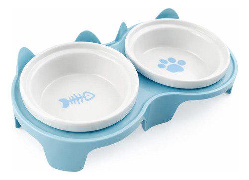 🐾 Comedouro Bebedouro Duplo Elevado Tigela Cerâmica Gatos Cães