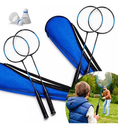 🚚 Kit Badminton Completo 4 Raquetes + 4 Petecas + Capa Luxo