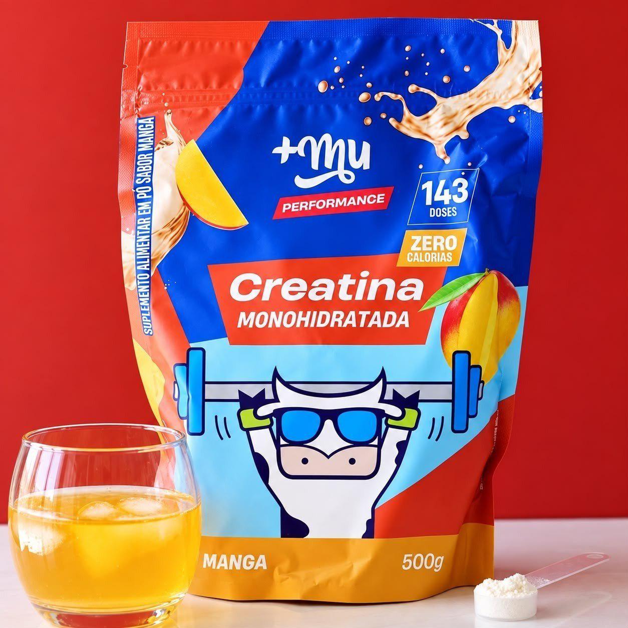 ➡️ Creatina Monohidratada Refil 500g Sabor Manga - +mu
