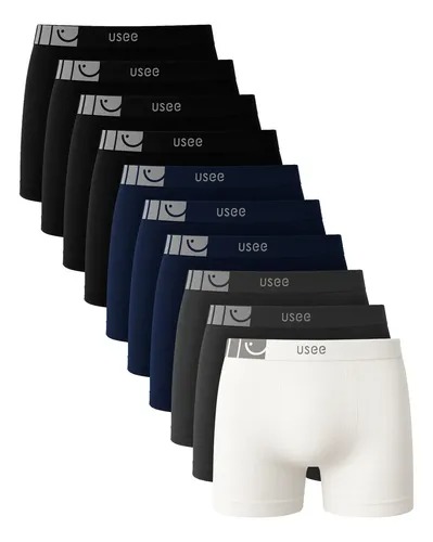 ➡️ Kit Com 10 Cuecas Boxer Microfibra Adulto Usee Brasil