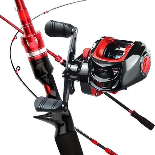 🚚 Kit Carretilha De Pesca+2,4m 80lb Lado Da Manivela Vara